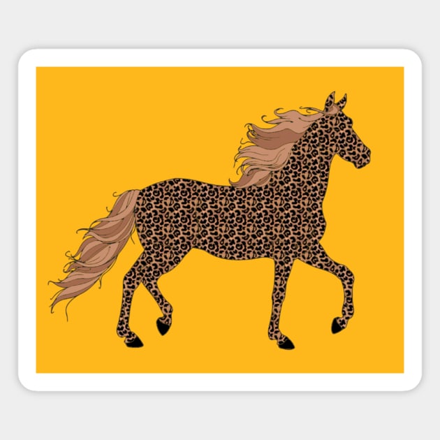 Lispe Horse Leopard Print Magnet by Lispe